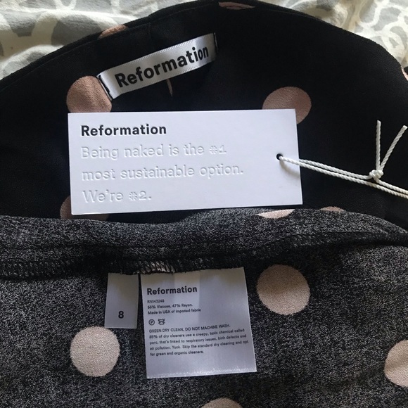 NWT Reformation Crimini Slip Dress Polka Dot - Picture 10 of 10